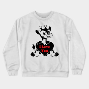 Baby Giraffe with Heart Crewneck Sweatshirt